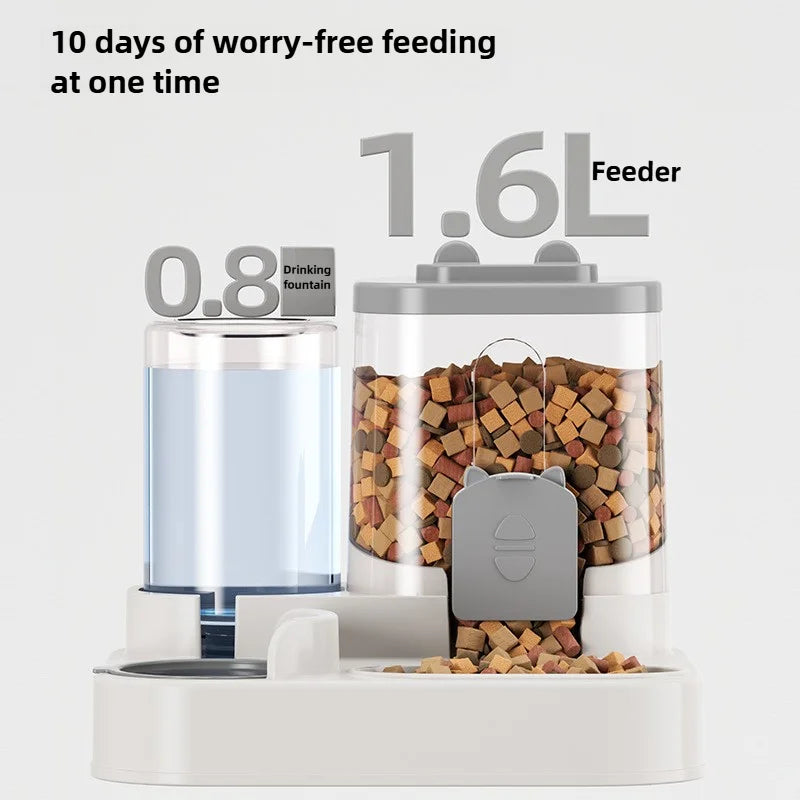 Automatic Cat Feeder with Water Fountain