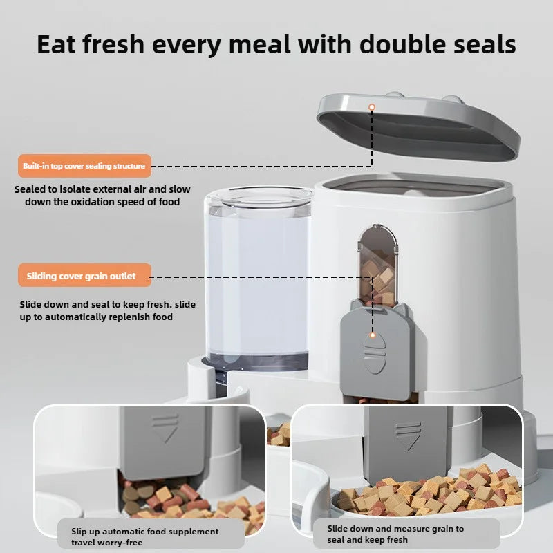 Automatic Cat Feeder with Water Fountain